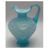 Vtg. Fenton Blue Art Glass Pitcher