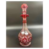 Antique Ruby Glass Decanter with Stopper