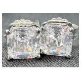 Sterling Silver CZ Stud Earrings