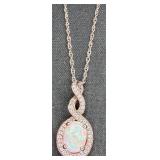 Sterling Silver Necklace w/ Opal Gemstone