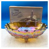 VTG New Indiana Glass Carnival Glass Center Bowl