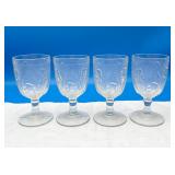 Jeannette Glass Iris & Herringbone Water Goblets