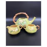 Vintage Roseville Apple Blossom Pottery 3-Piece