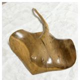 Signed Hand Carved Wooden Stingray