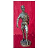 Antique Bronze Dismounted Hussar Officer Statue