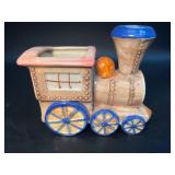 Vintage Locomotive Train Ceramic Planter
