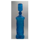 Vintage Empoli Blue Glass Decanter