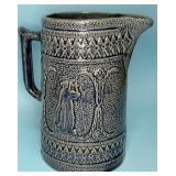 Vintage Stoneware ï¿½Lady With Lyreï¿½ Pitcher