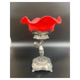 Incredible Pigeon Blood Centerpiece w/Cherub Base