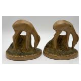 Pair of Vtg. Polychrome Gazelle Bookends