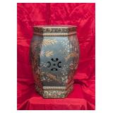 Intricately Painted Green & Gold Garden Stand