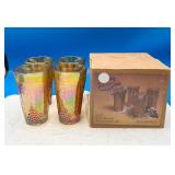 VTG New Indiana Glass Carnival Glass Cooler Set