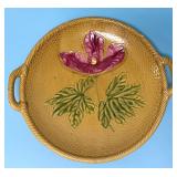 Vintage German Majolica Handled Serving Tray 13"