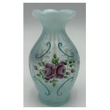 Vtg. Fenton Aqua Creat Art Glass Vase