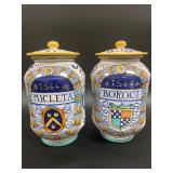 Vintage-Style Italian Maiolica Apothecary Jars