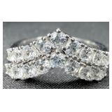 2 Sterling Silver Diamond Bands