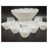 VTG Anchor Hocking Milk Glass Punch Bowl