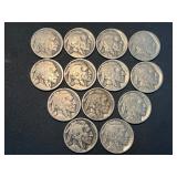 13 Buffalo Nickels
