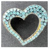 Sterling Silver Blue Diamond Heart Pendant
