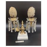 VTG Italian Double-Arm table lamp w/Marble Base