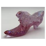 Vtg. Fenton Art Glass Iridescent Cat Head Shoe