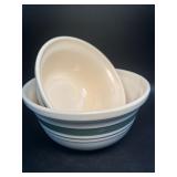 White & Green Stoneware Bowl