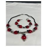 Sterling Silver Ladybug Necklace 18ï¿½ & Bracelet 7ï¿½