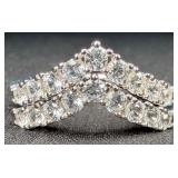 2 Sterling Silver Diamonds Bands