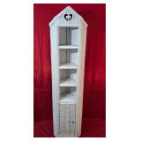 *Vintage Wicker Corner Shelf w/Heart Design