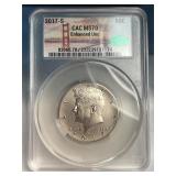 2017-C Kennedy Half Dollar Enhanced Unc. CAC MS70