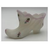 Vtg. Fenton Art Glass Hand-painted Satin Shoe