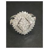 Gorgeous Sterling Silver CZ Cocktail Ring