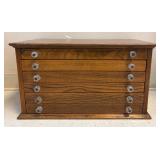 Vtg. Collectible Oak Spool Cabinet