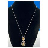 Sterling Silver Necklace, Multi-Colored Gemstones