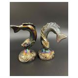 VTG Fenton Iridescent Leaping/jumping Fish Trout