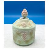 Fenton Lotus Mist Burmese Grape&Cable Biscuit Jar