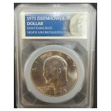 1971 S Eisenhower Dollar Silver Uncirculated 40%