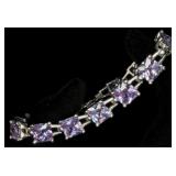 Sterling Silver Amethyst Bracelet