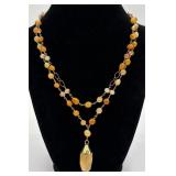 Sterling Silver Gold-tone Lariat Necklace