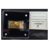 $100 Million Rare U.S. Coinage Pure Gold Ingot
