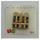 ï¿½Kim Rogersï¿½ Christmas Package Pin/Brooch
