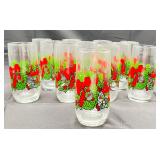 Vintage Set Of 12 Libbey Christmas Glasses