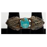 Sterling Silver Benally Turquoise Cuff Bracelet