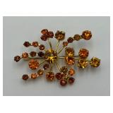 Nice Rich Amber Colored Stones Pin/Brooch