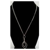 Sterling Silver & Diamond Raindrop Necklace