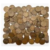 99 Wheat Pennies & 1 Steel Penny