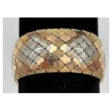 Sterling Silver Gold Tone Diamond Design Bracelet