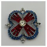 Rare ï¿½CoroCraftï¿½ Rhinestone & Pearl Pin/Brooch