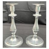 Wilton Armetale RWP Pewter Candleholders 9 In High