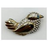 Fat Little Bird w/ Rhinestones Pin/Brooch